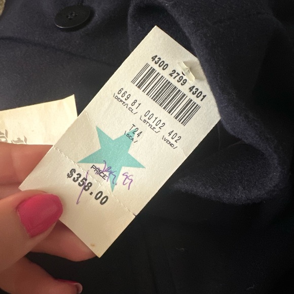 Women's Navy Blue Charter Club Coat (100% Cashmere) - Picture 7 of 7